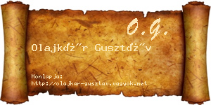 Olajkár Gusztáv névjegykártya